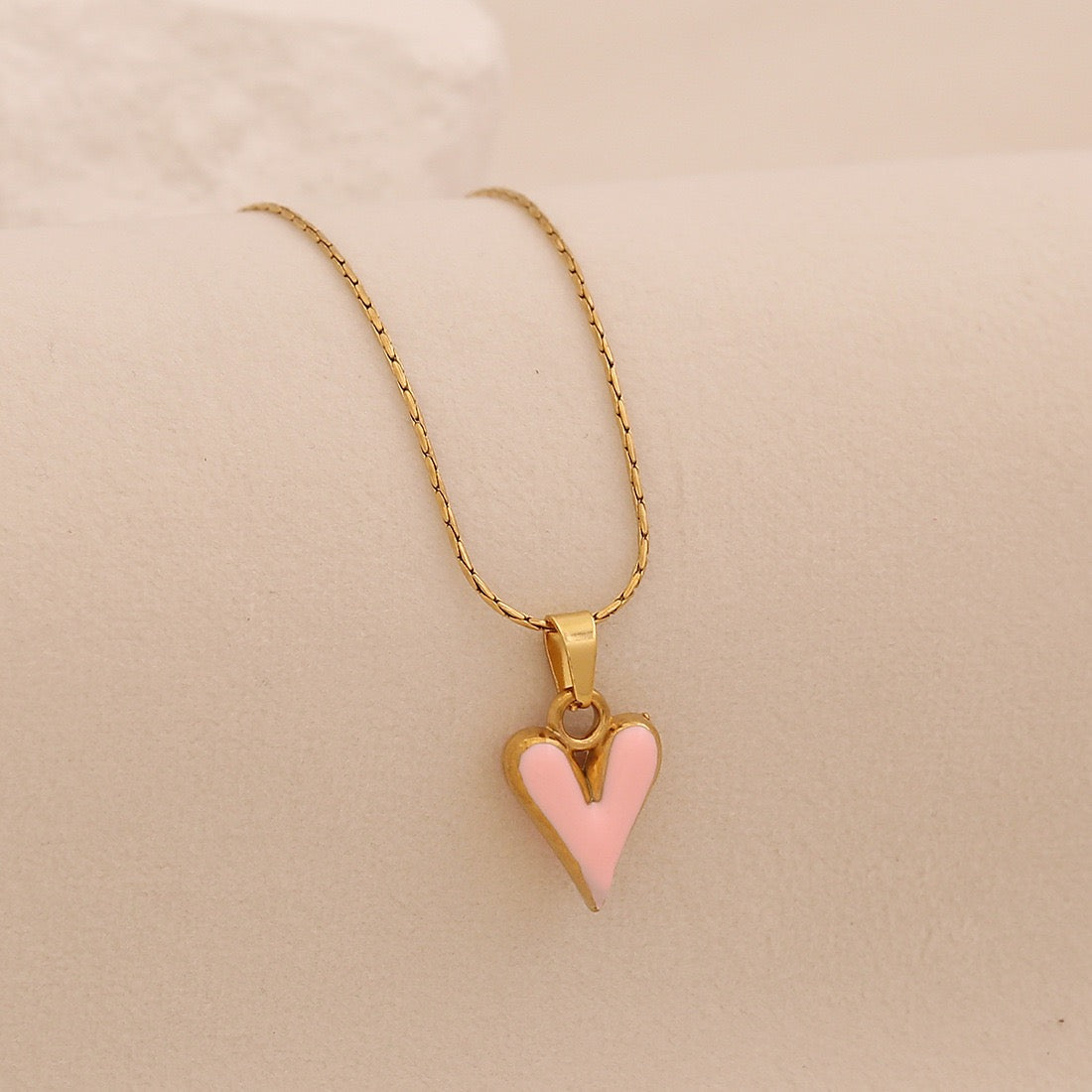 French Enamel Heart Necklace