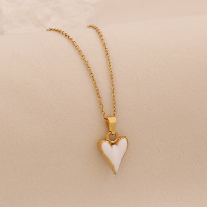 French Enamel Heart Necklace