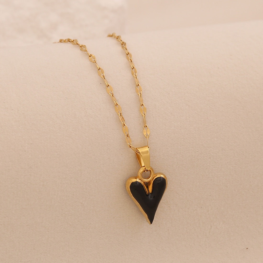 French Enamel Heart Necklace