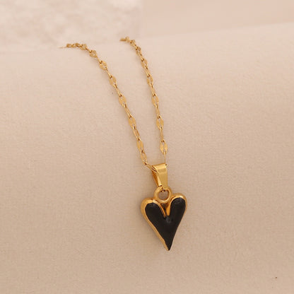 French Enamel Heart Necklace