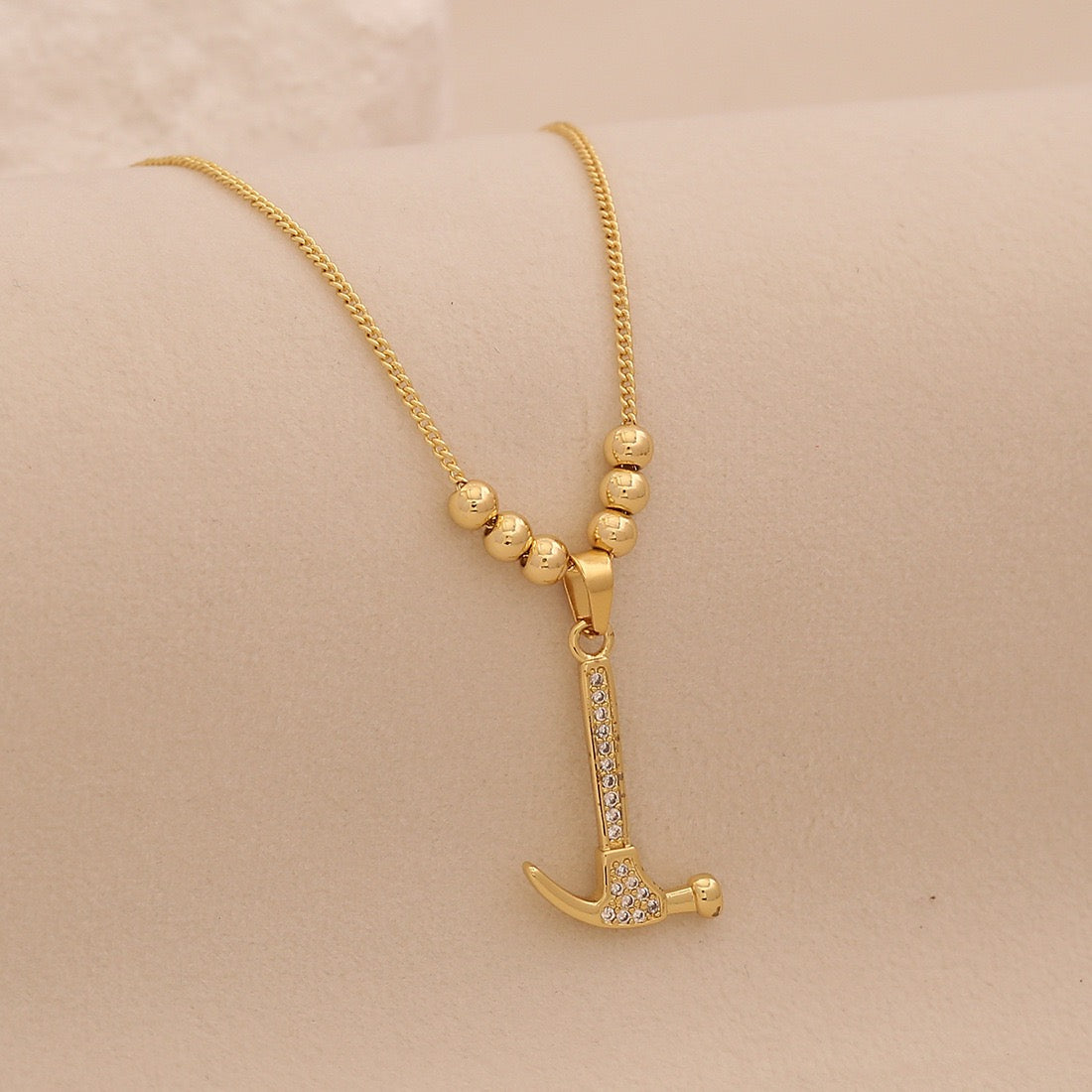 Golden Tool Charm Necklace