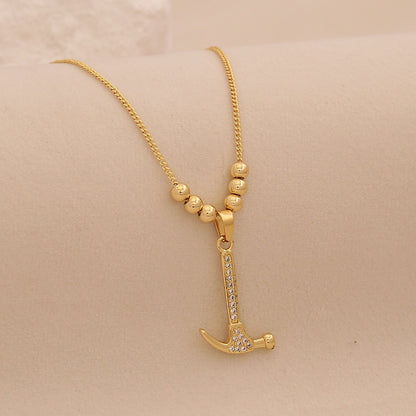 Golden Tool Charm Necklace