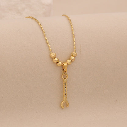 Golden Tool Charm Necklace