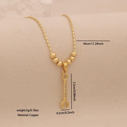 Golden Tool Charm Necklace