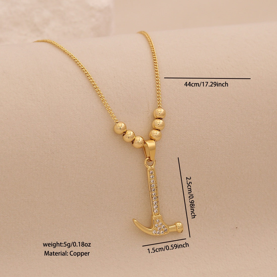 Golden Tool Charm Necklace