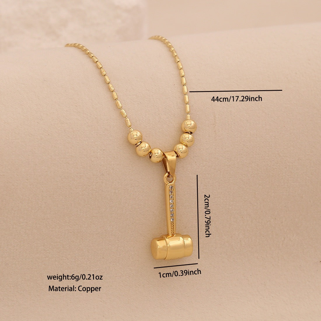 Golden Tool Charm Necklace