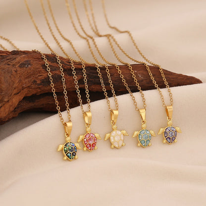 Ocean Turtle Shell Pendant Necklace