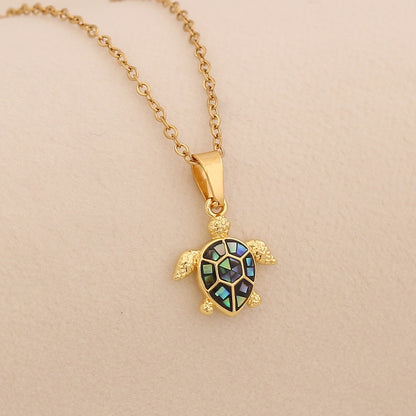 Ocean Turtle Shell Pendant Necklace