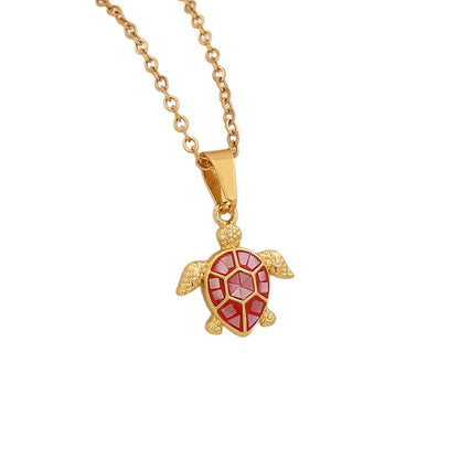 Ocean Turtle Shell Pendant Necklace