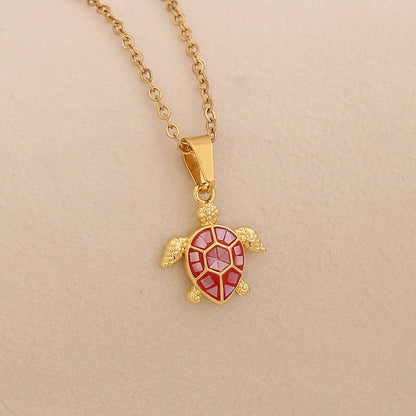Ocean Turtle Shell Pendant Necklace