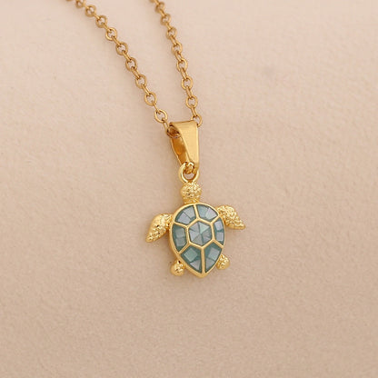Ocean Turtle Shell Pendant Necklace